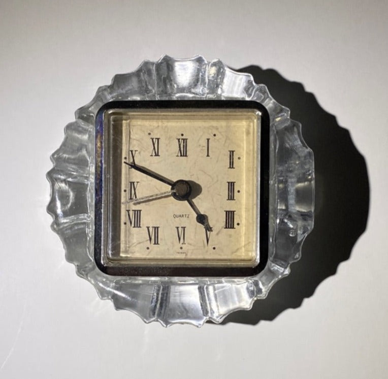 Vintage Crystal Clear 4" Quartz Clock Crystal Made in Taiwan