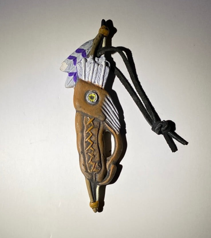 Bow and Arrows Native American Good Luck Hanging Charm Used