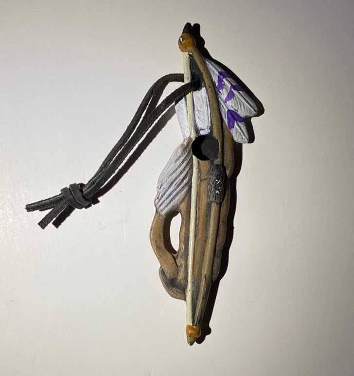 Bow and Arrows Native American Good Luck Hanging Charm Used