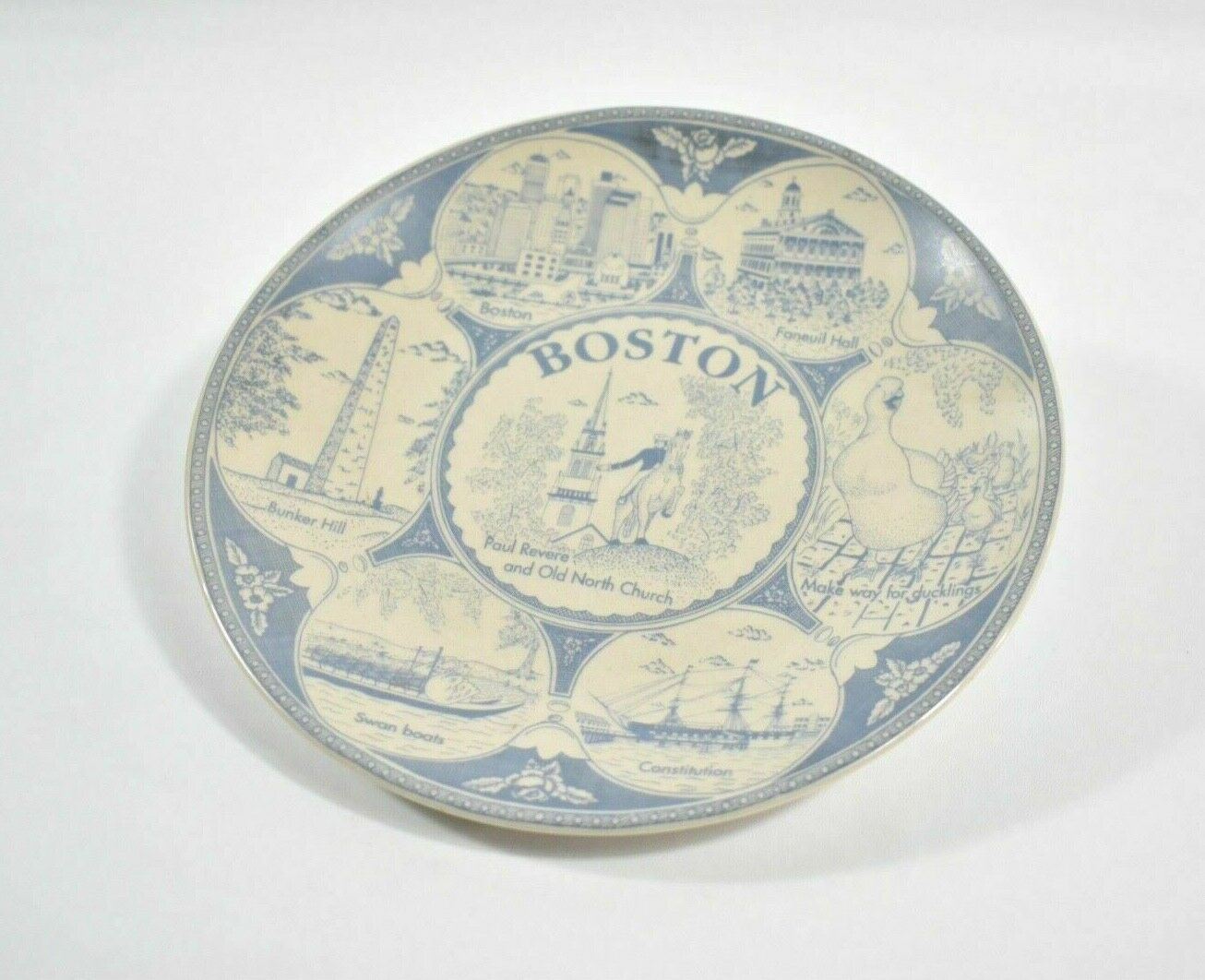 Boston Vintage Plate USS Constitution, Bunker Hill, Paul Revere Historic MINT!