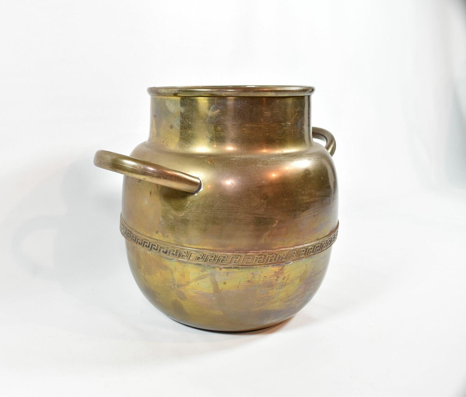 Vintage Spittoon Container Brass 7.5 Tall 5.5 Opening