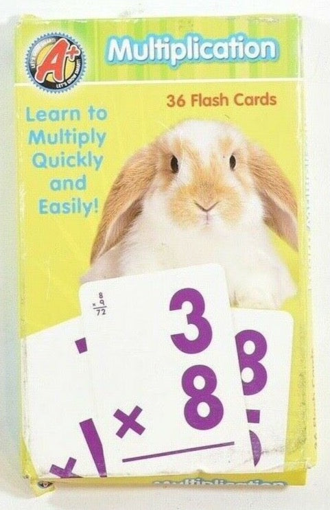 Multiplication 36 Flash Cards Used Math training cards Kids