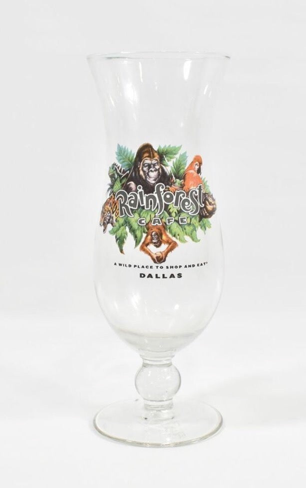 Rain Forest Cafe Collectible Cup A Wild Place to shop and eat Dallas Texas Glass