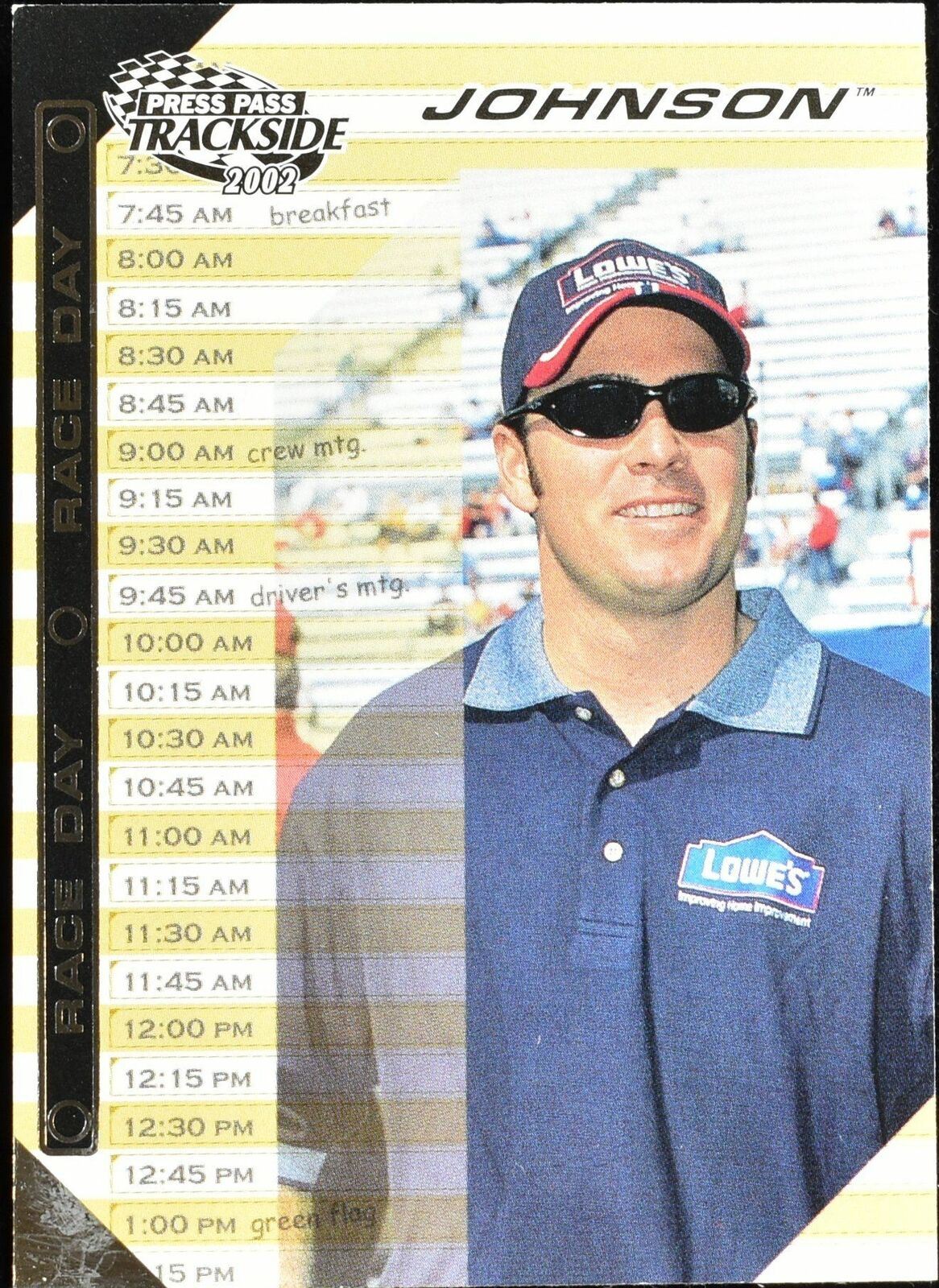 Jimmie Johnson No. 56 2002 Press Pass Nascar Racing