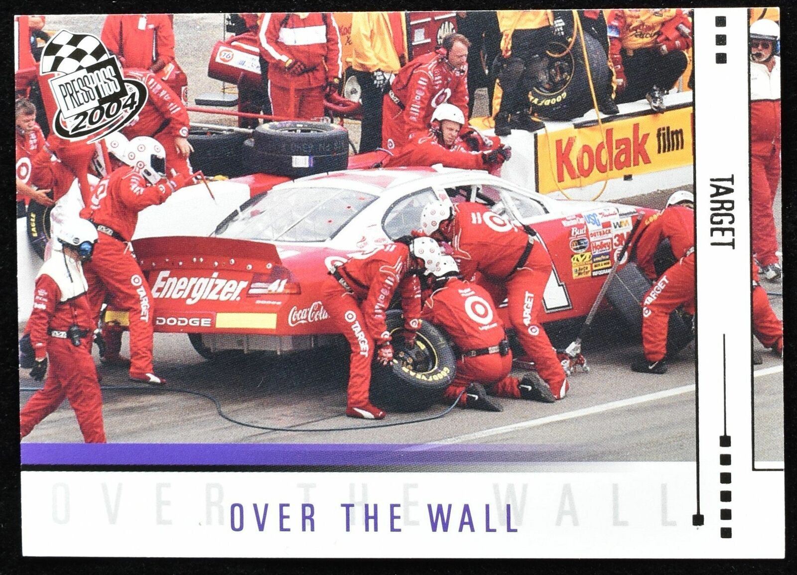 Over the Wall Target Press Pass 2004 No. 72 Nascar Racing card