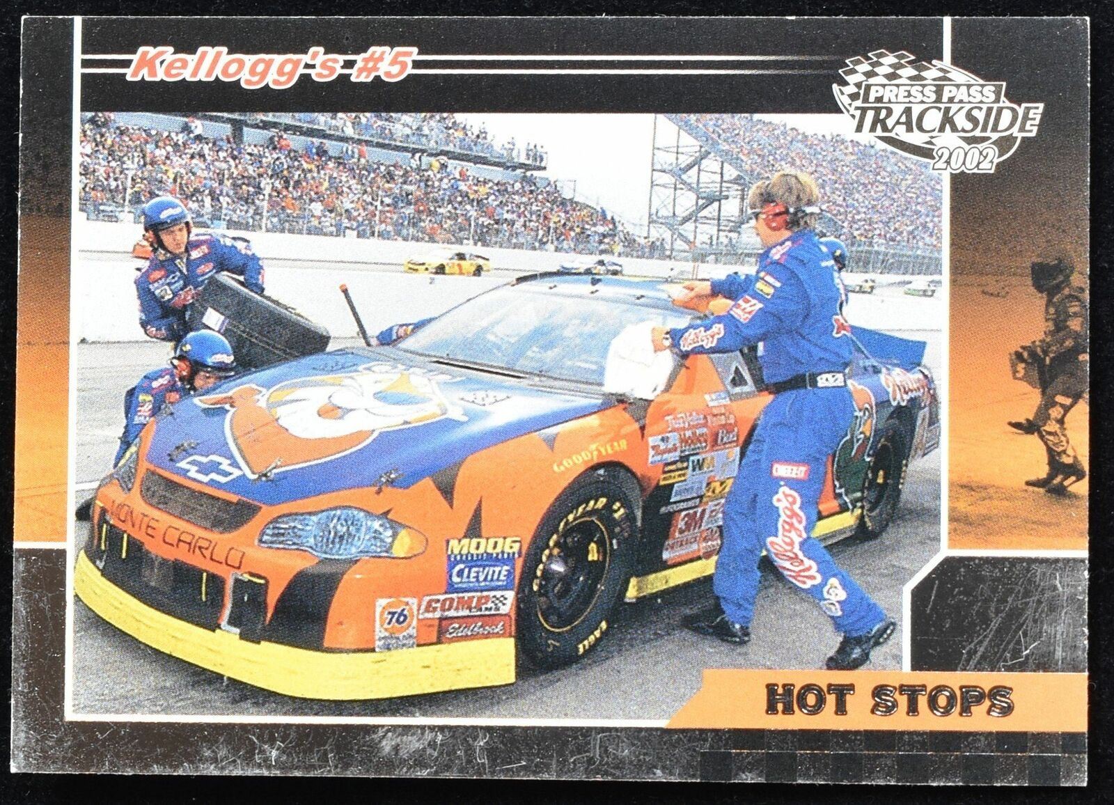 Kelloggs Hot stops press pass trackside 2002 No. 65