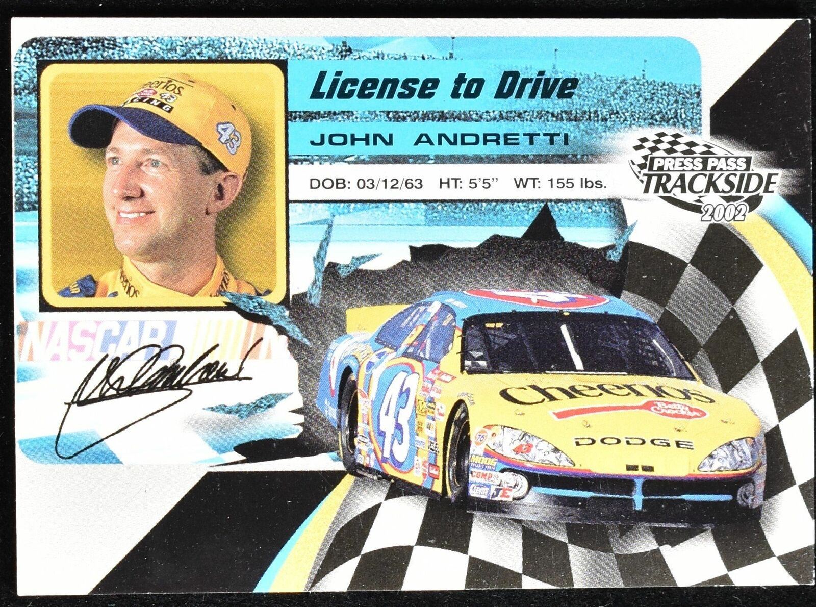 License To Drive Press Pass trackside 2002 John Andretti LD 1 / 36