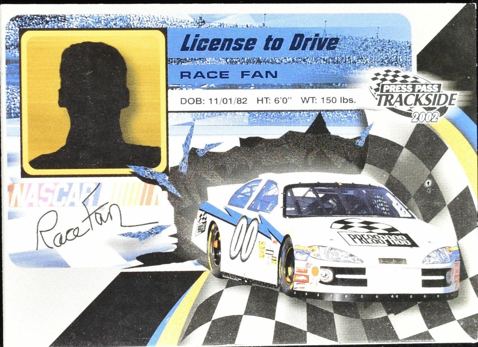 License to drive Race Man Press Pass Track Side 2002 Check list LD 36 / 36