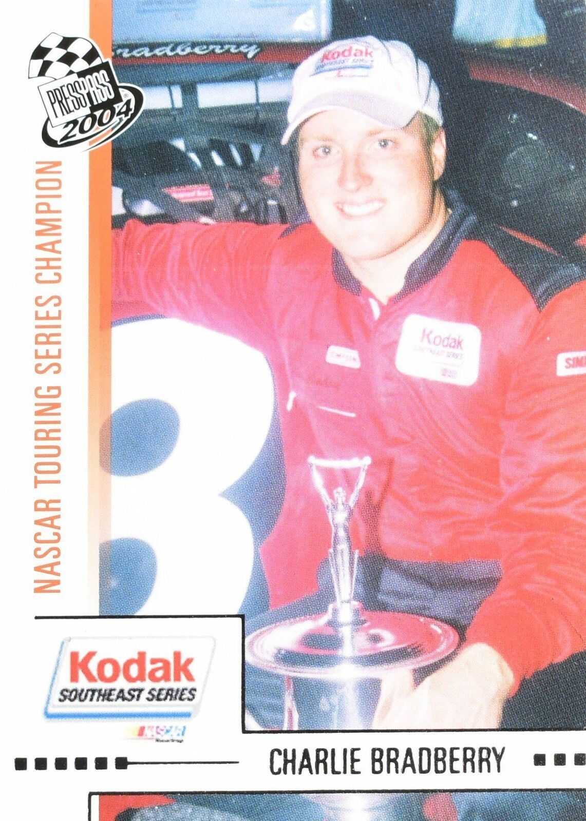 Charlie Bradberry Nascar touring Series Champion Press pass 2004 No. 58