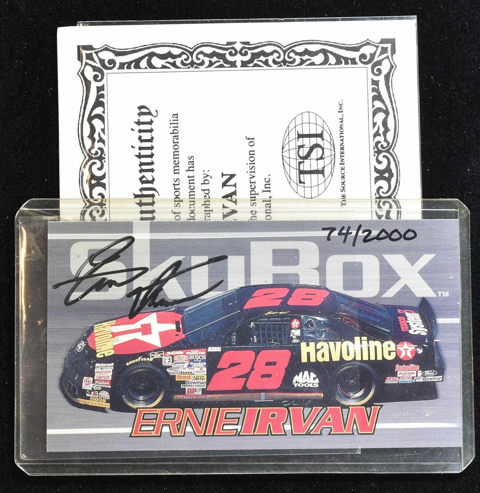 Ernie Irvan SKYBOX Auto Nascar Racing Card Havoline S1 74/2000