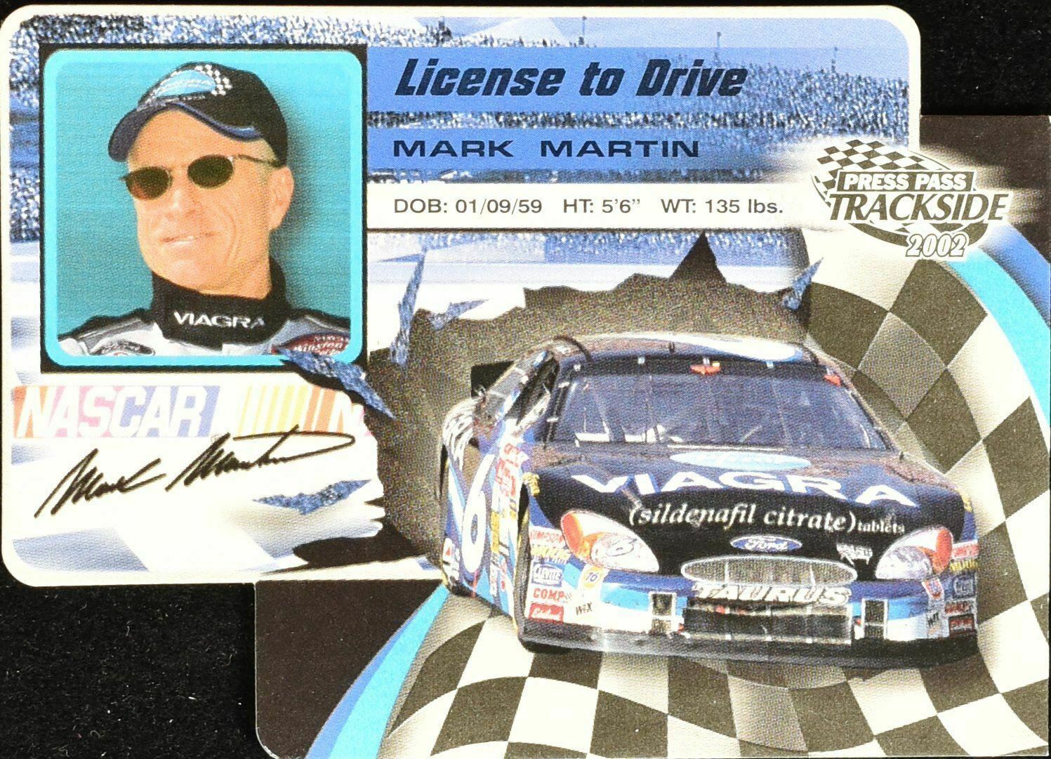 Mark Martin Press pass License to drive Nascar Racing Card LDP 21 / 36