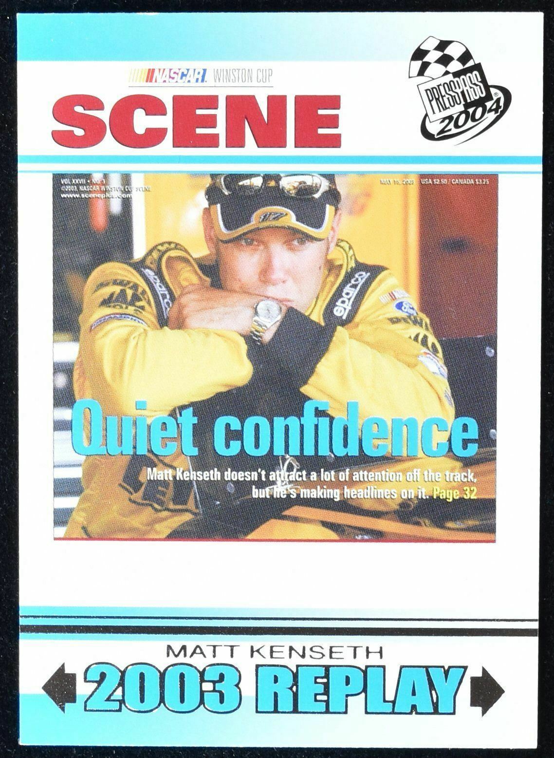 Matt Kenseth No. 85 Nascar Winston Cup Scene Eclipse 2004 Press Pass Replay