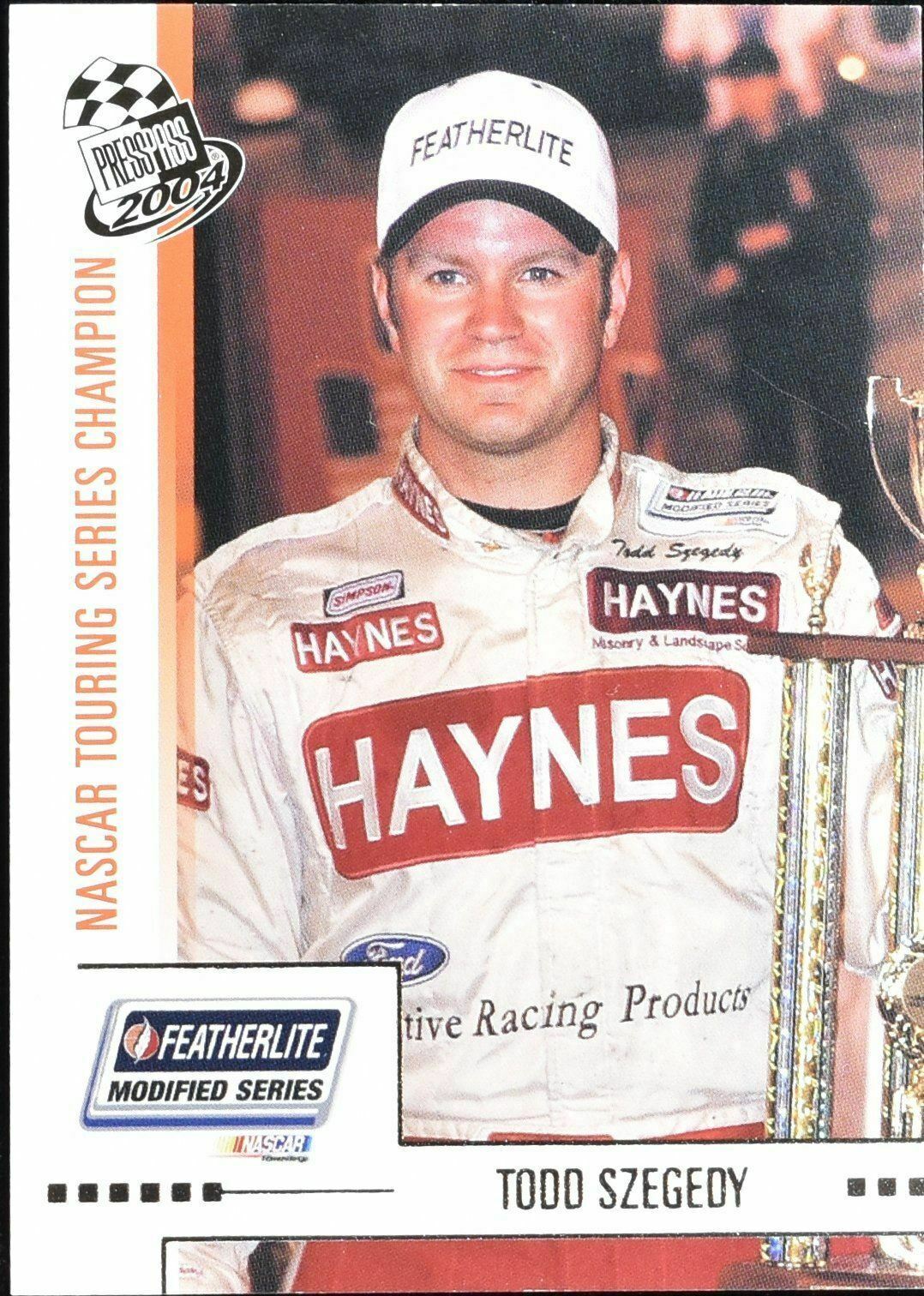 Todd Szegedy No. 62 Press Pass 2003 Nascar Racing Card