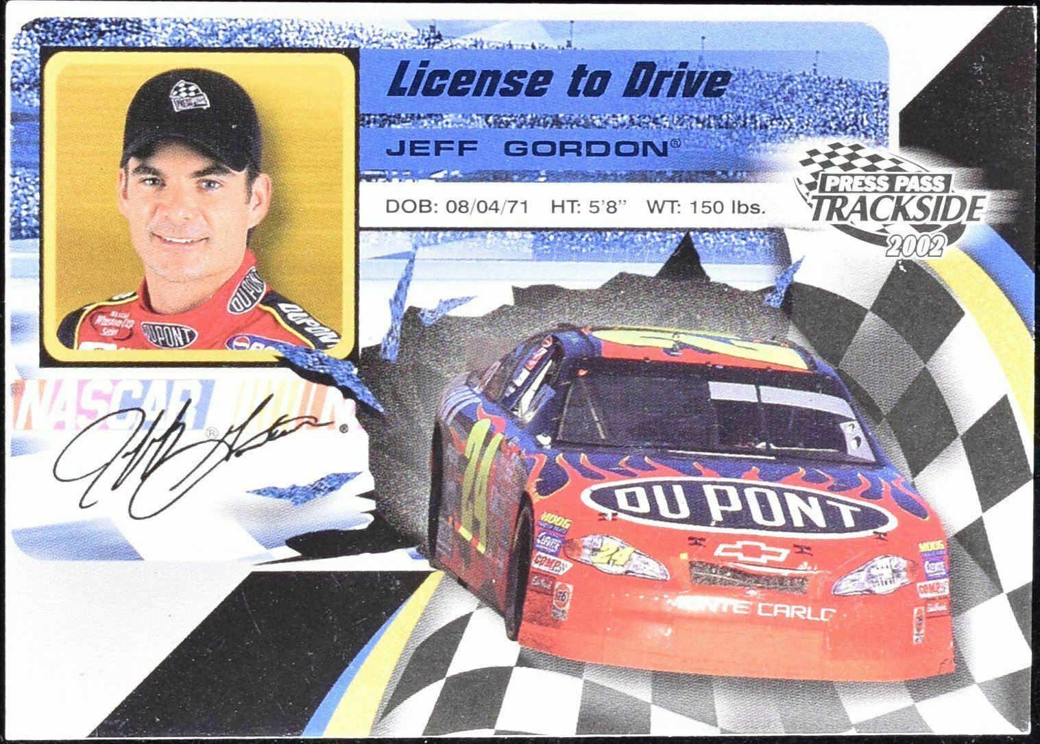 Jeff Gordon License to drive Press Pass Track side 2002 LD 9 /36