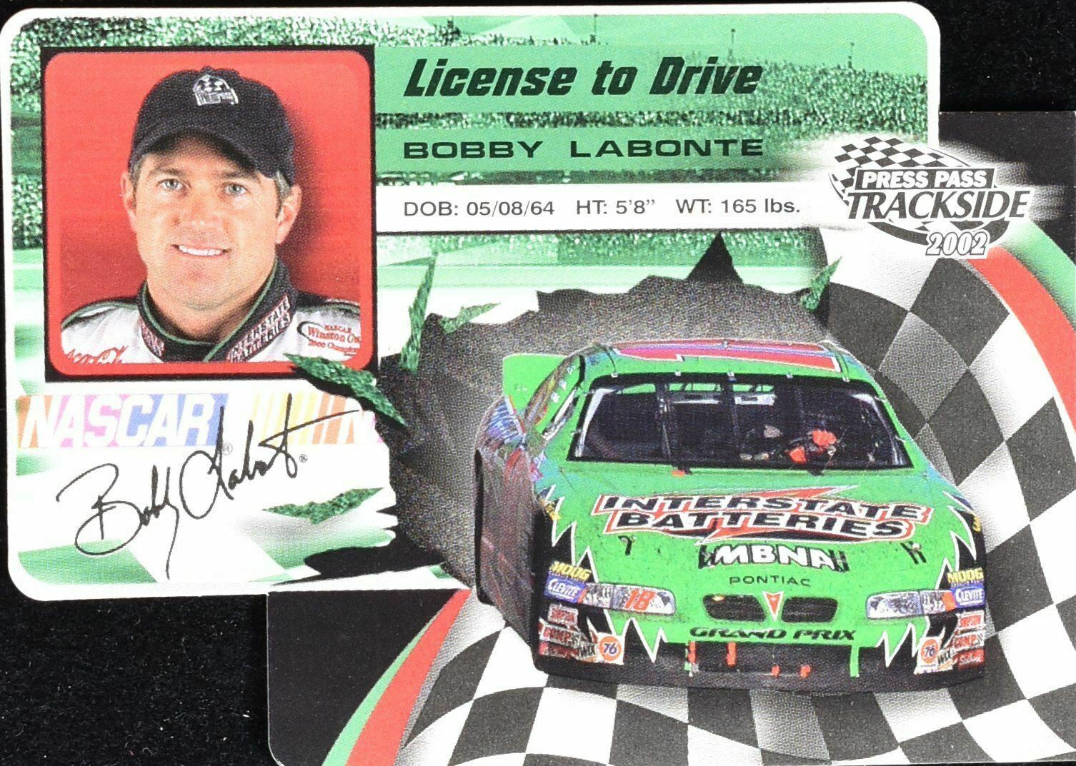 Bobby Labonte Press Pass trackside 2002 Nascar Racing Card LDP 18/36