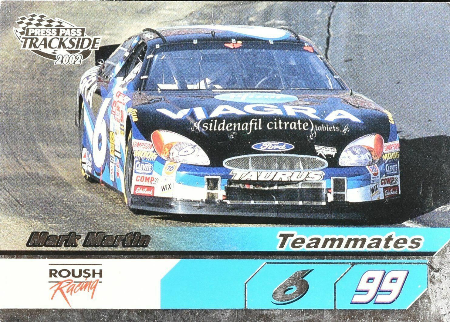 Mark Martin Press Pass Nascar Racing Teammates 6 and 99 No. 78