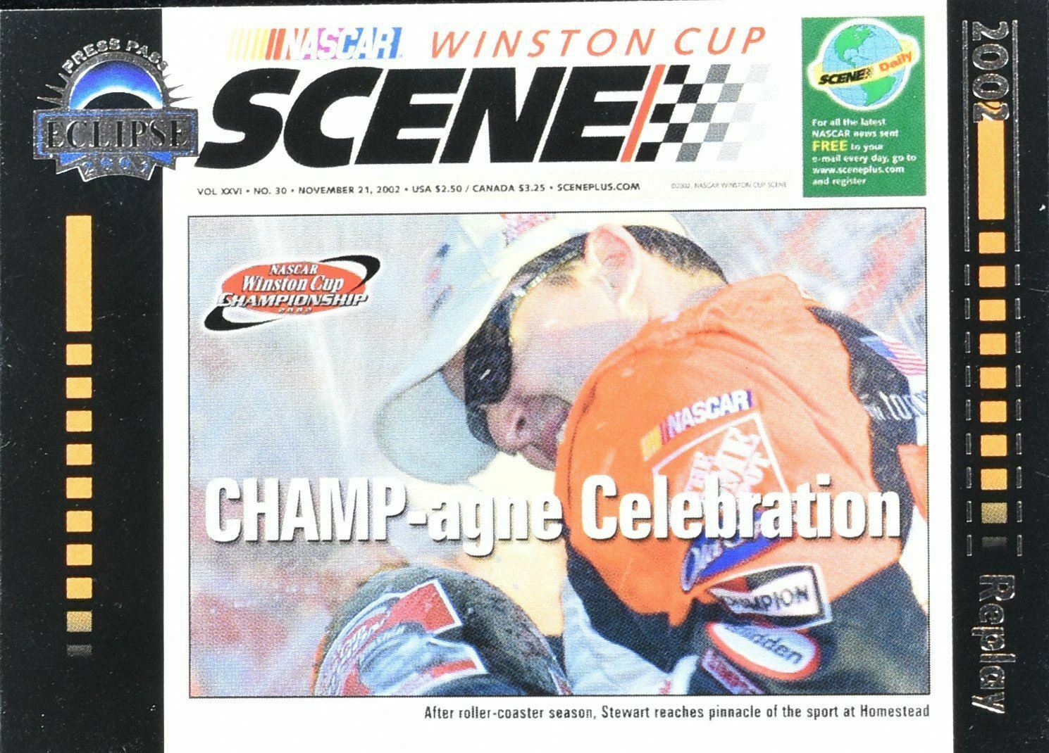 Tony Stewart No. 45 Nascar Winston Cup Scene Eclipse 2003 Press Pass