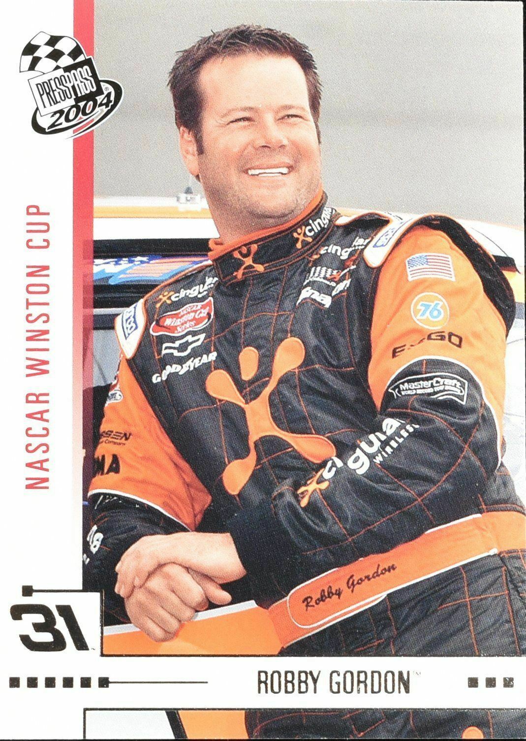 Robby Gordon Press Pass 2004 Winston Cup No. 11 Nascar Card