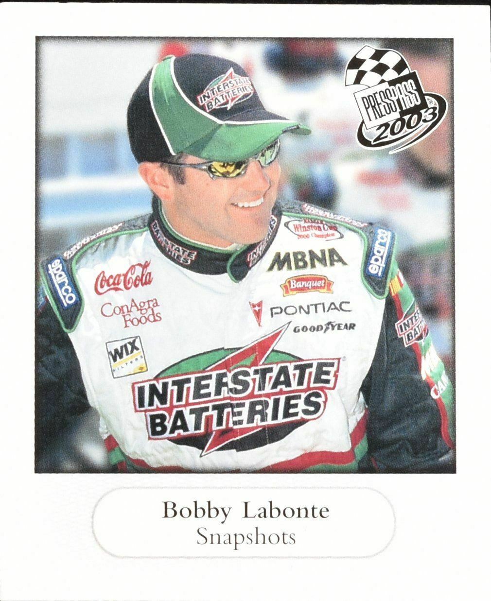 Bobby Labonte SS 13/36  Press Pass 2003 Snapshots Nascar Racing Card