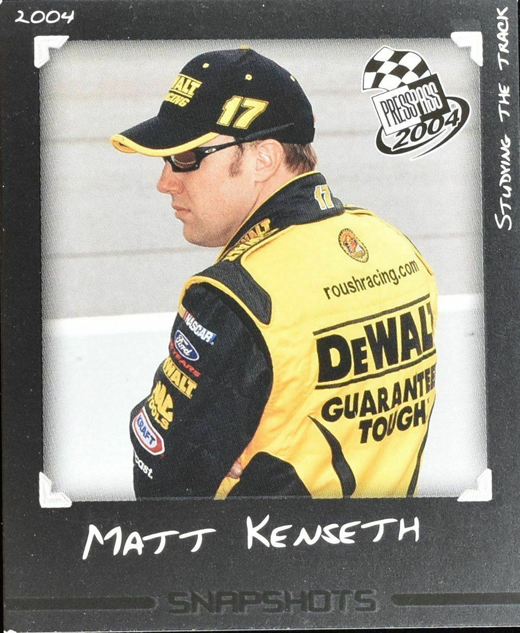 Matt Kenseth SS 12 / 36 Press Pass 2004 Snapshots Nascar Racing Card