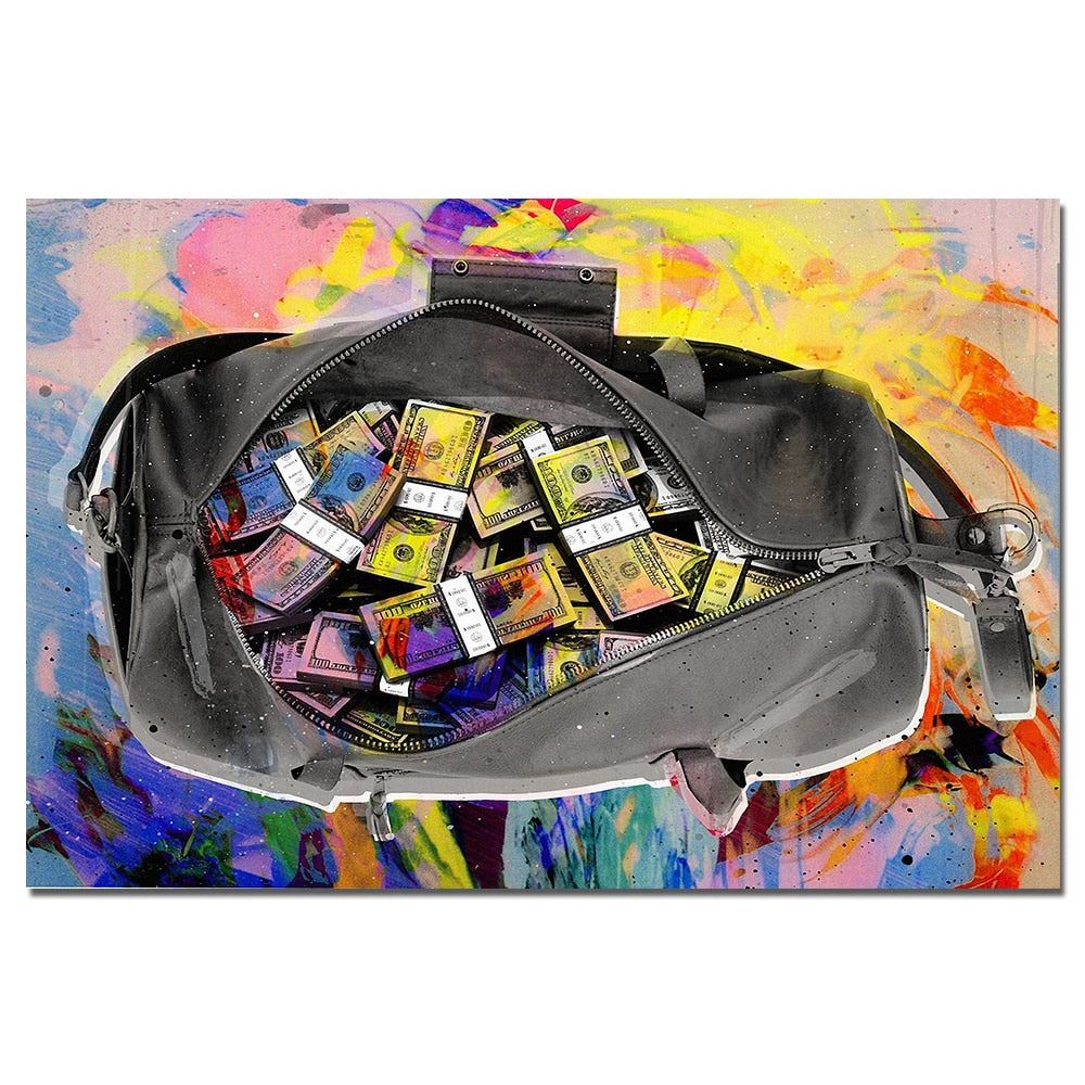 Canvas Art Gold Standard Money Bag NO FRAME 12x16