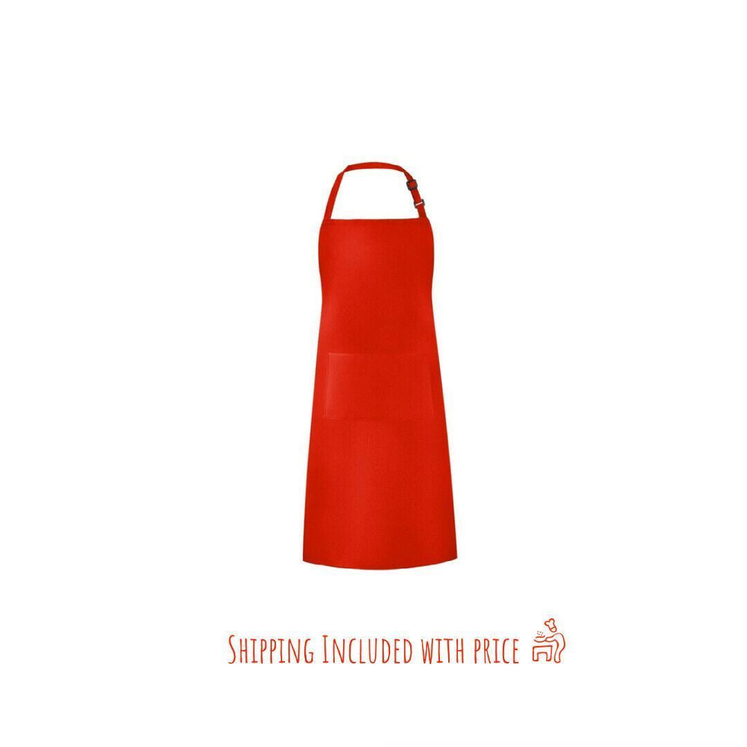 Red Apron Cooking Kitchen Baking BBQ Waiter - COMERCIAL GRADE