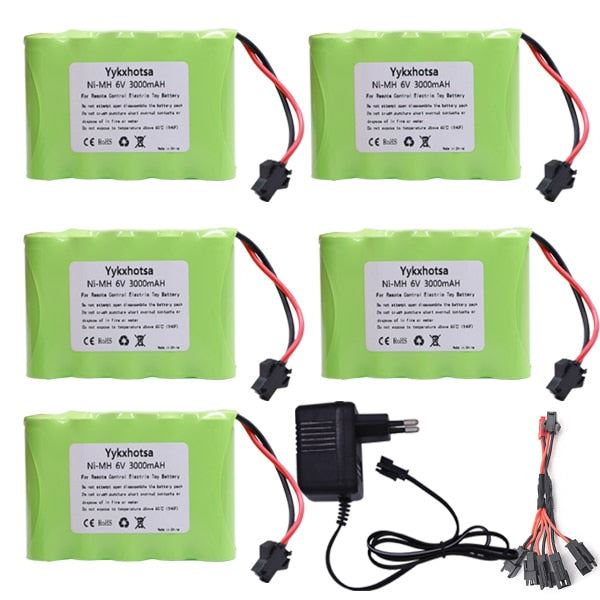 RC Cars Robots Tanks Gun Boats 6v NiMH Bat 6V 3000mAh AA Battery and Charger