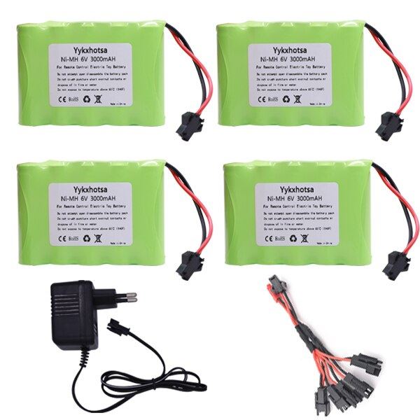 RC Cars Robots Tanks Gun Boats 6v NiMH Bat 6V 3000mAh AA Battery and Charger