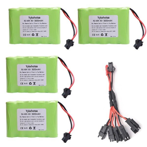 RC Cars Robots Tanks Gun Boats 6v NiMH Bat 6V 3000mAh AA Battery and Charger