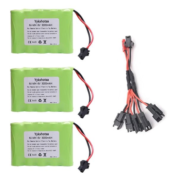 RC Cars Robots Tanks Gun Boats 6v NiMH Bat 6V 3000mAh AA Battery and Charger