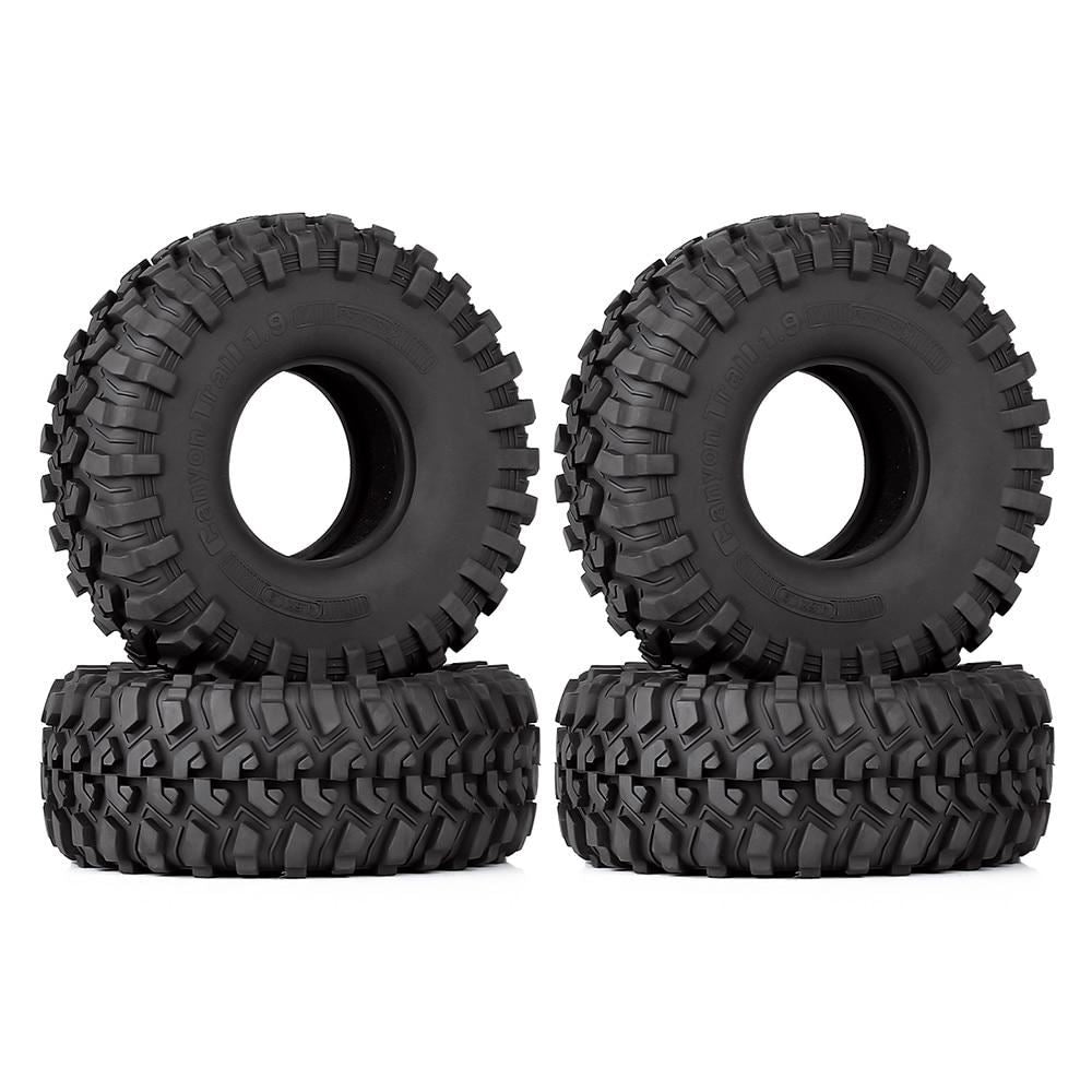 INJORA 4PCS Rubber 1.9 Wheel Tires 116*42MM for 1:10 RC Crawler Car Axial SCX10