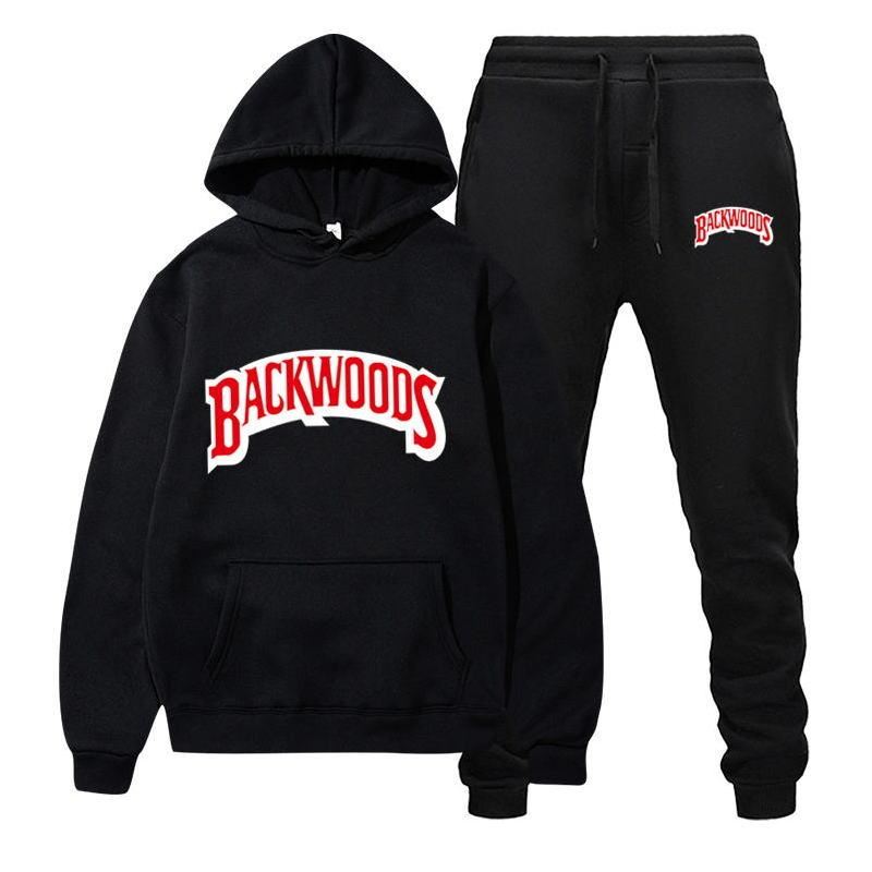 Backwoods Men's Set Fleece Hoodie Pant Thick Warm Tracksuit Sportswear Hooded