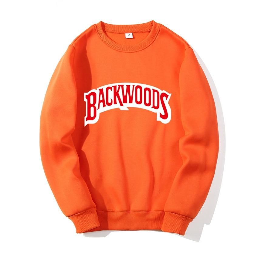 New O-neck Hoodie Pull Over Sweatshirt Orange