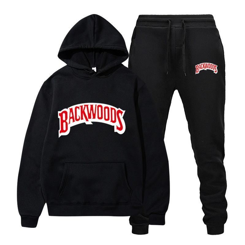 Streetwear backwood Hoodie set chndal hombres conjuntos de ropa deportiva trmica