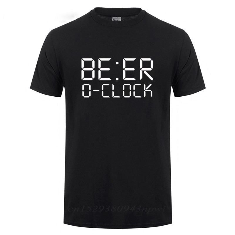 BEER O'CLOCK Drinking Party Joke T-Shirt Funny Birthday Gift For Men Dad Father