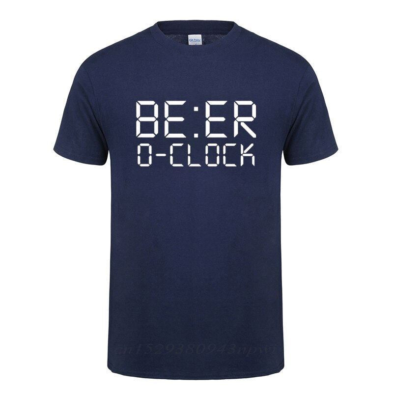 BEER O'CLOCK Drinking Party Joke T-Shirt Funny Birthday Gift For Men Dad Father