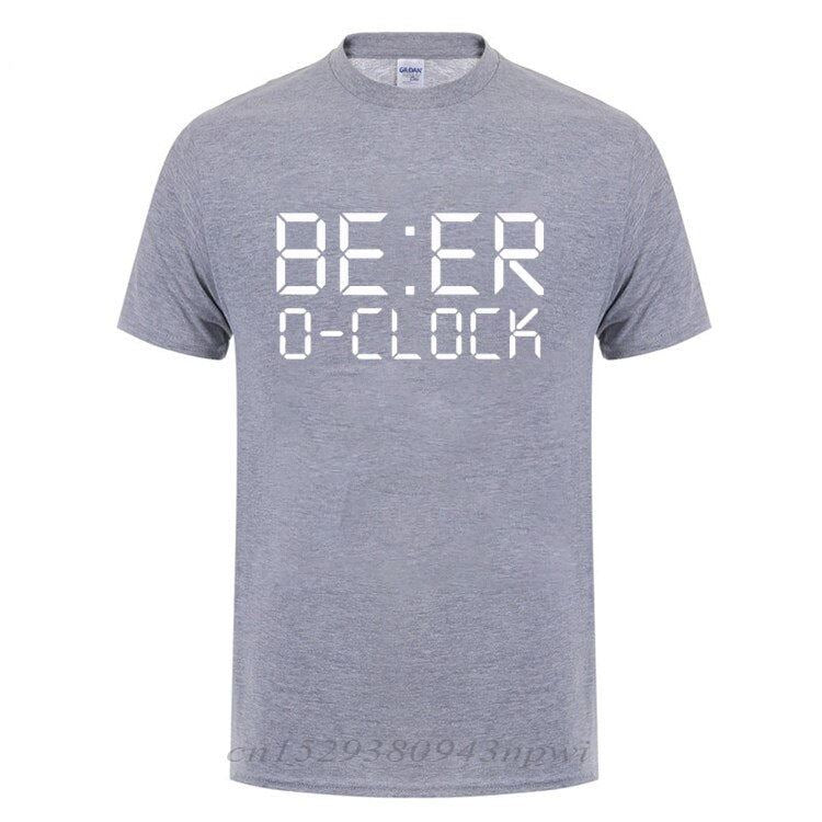 BEER O'CLOCK Drinking Party Joke T-Shirt Funny Birthday Gift For Men Dad Father