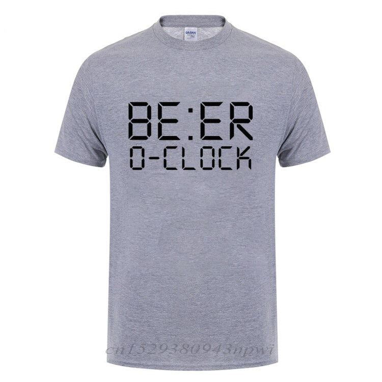 BEER O'CLOCK Drinking Party Joke T-Shirt Funny Birthday Gift For Men Dad Father