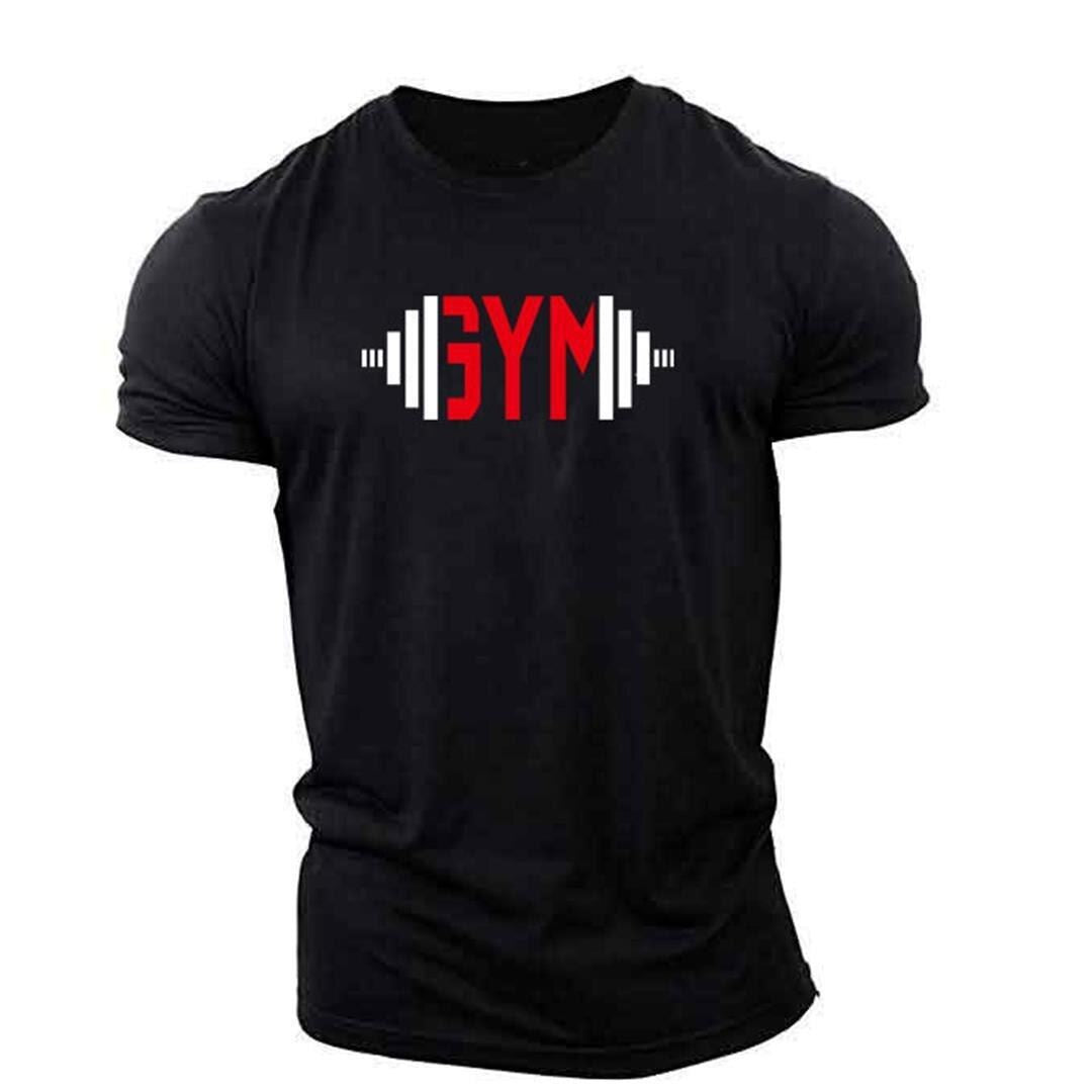 Men's Exercise Fitness T-shirt Men's summer slim running Sports Short-sleeved fi