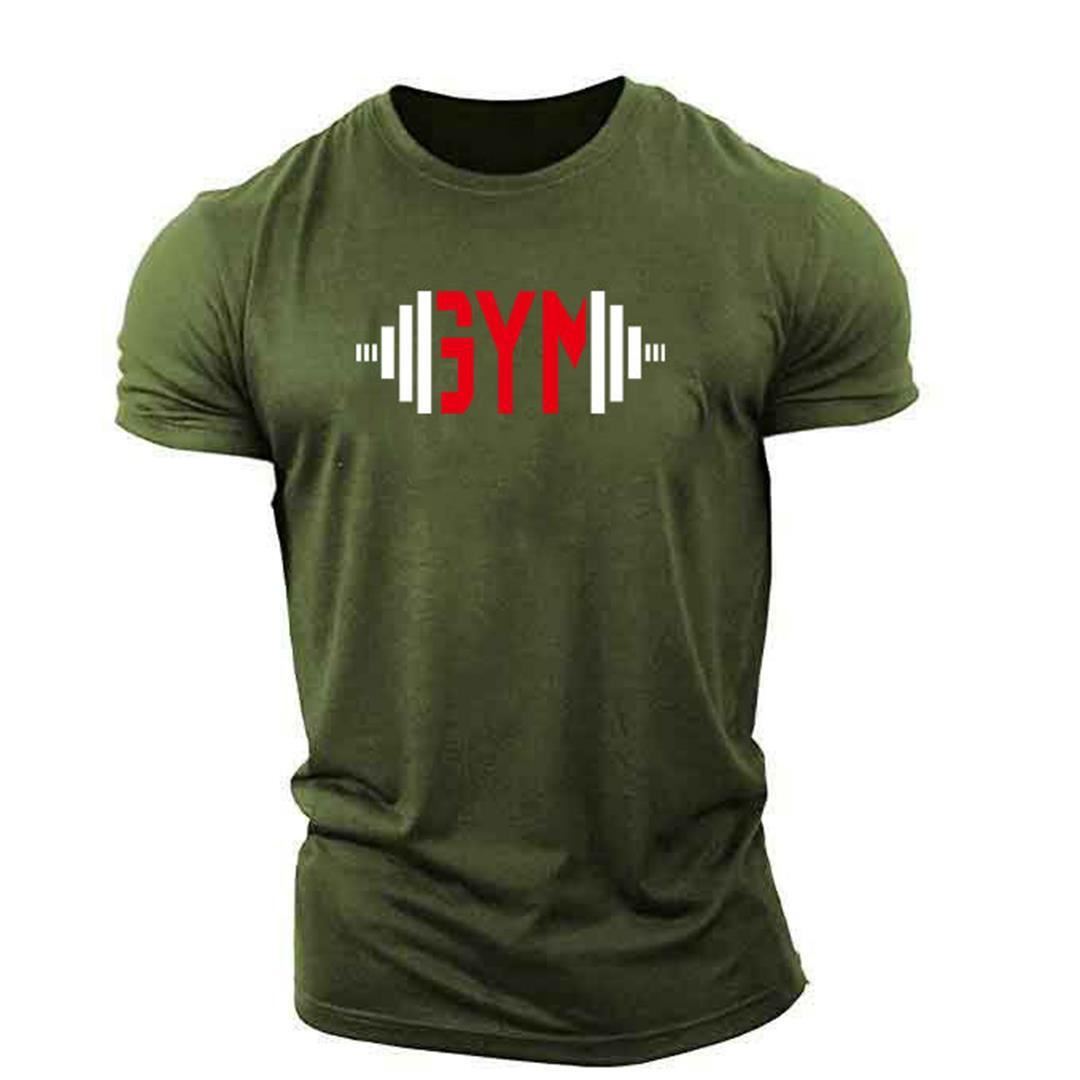 Men's Exercise Fitness T-shirt Men's summer slim running Sports Short-sleeved fi