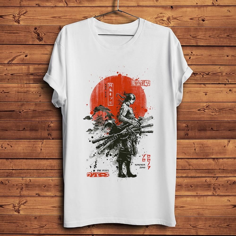 ink One Piece Samurai Roronoa Zoro cool anime t-shirt homme short sleeve t shirt