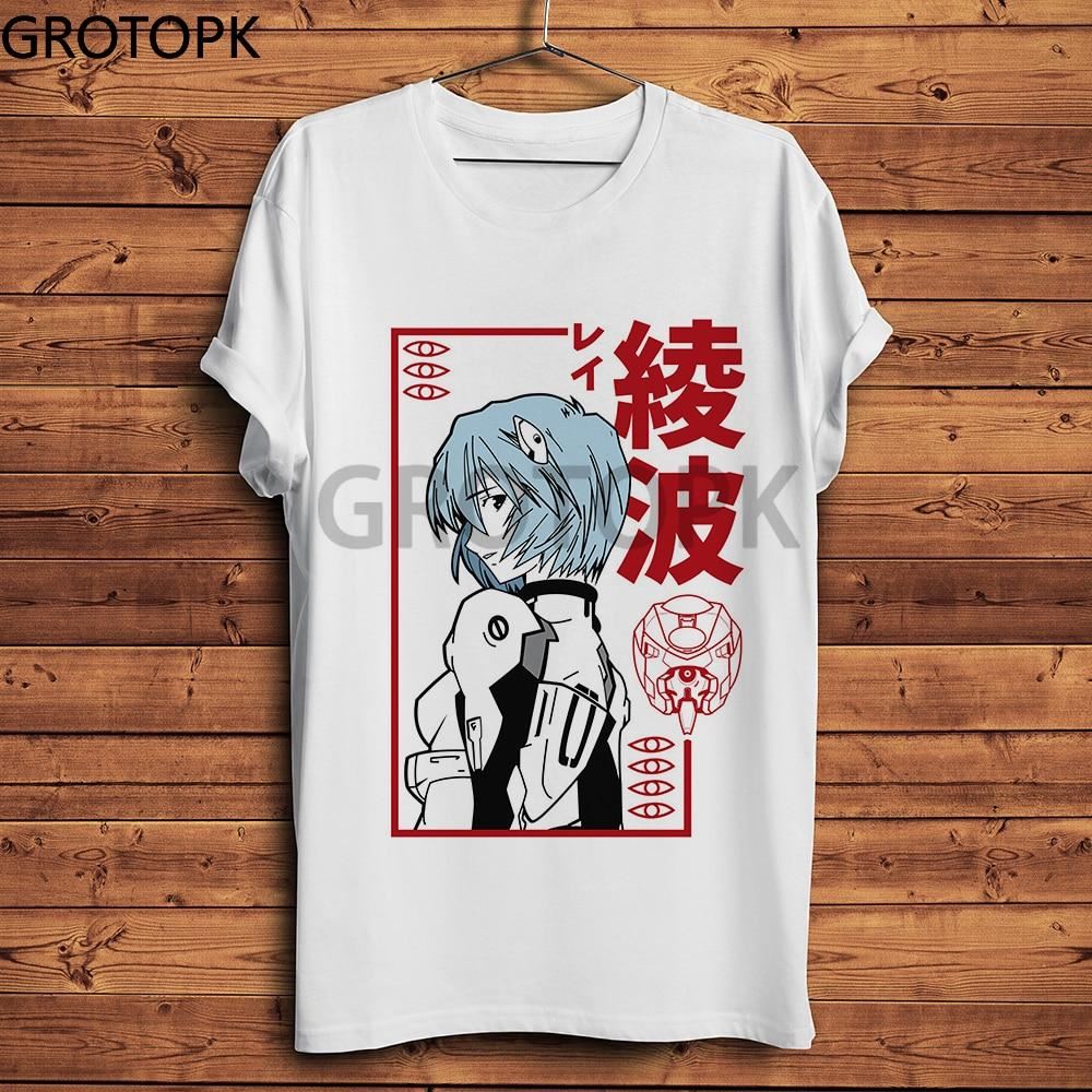 JAPAN anime Rei Ayanami Evangelion funny t shirt men new White casual short slee