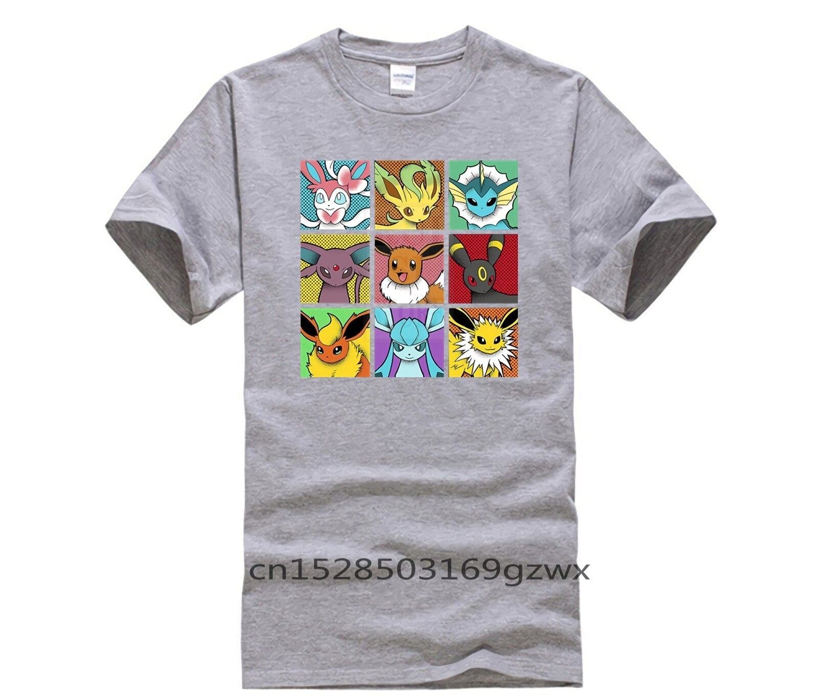 Men's 2020 Fashion Style T Shirt Funny Pop Eeveelutions Eevee Pokemon Japan Anim