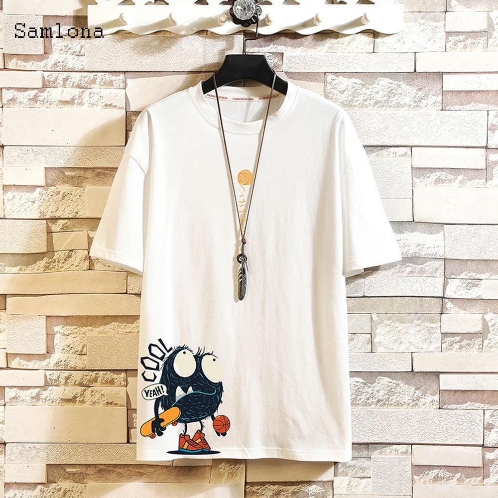 Funny Anime Cartoon Print Oversized Men T Shirt Summer Japan Style Trendy Hip-Ho