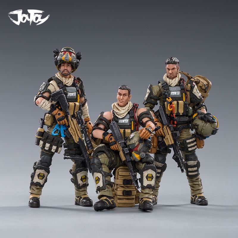 (3PCS/SET) 1/18 JOYTOY Action Figures HELL Skull Paratrooper Squad Collectible T