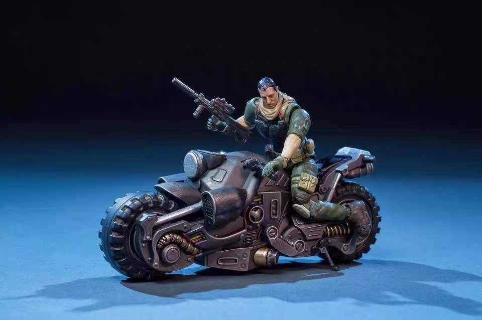 1/25 JOYTOY Motorcycle with Soldier Figure Military Model Toys For Kids Motorbik