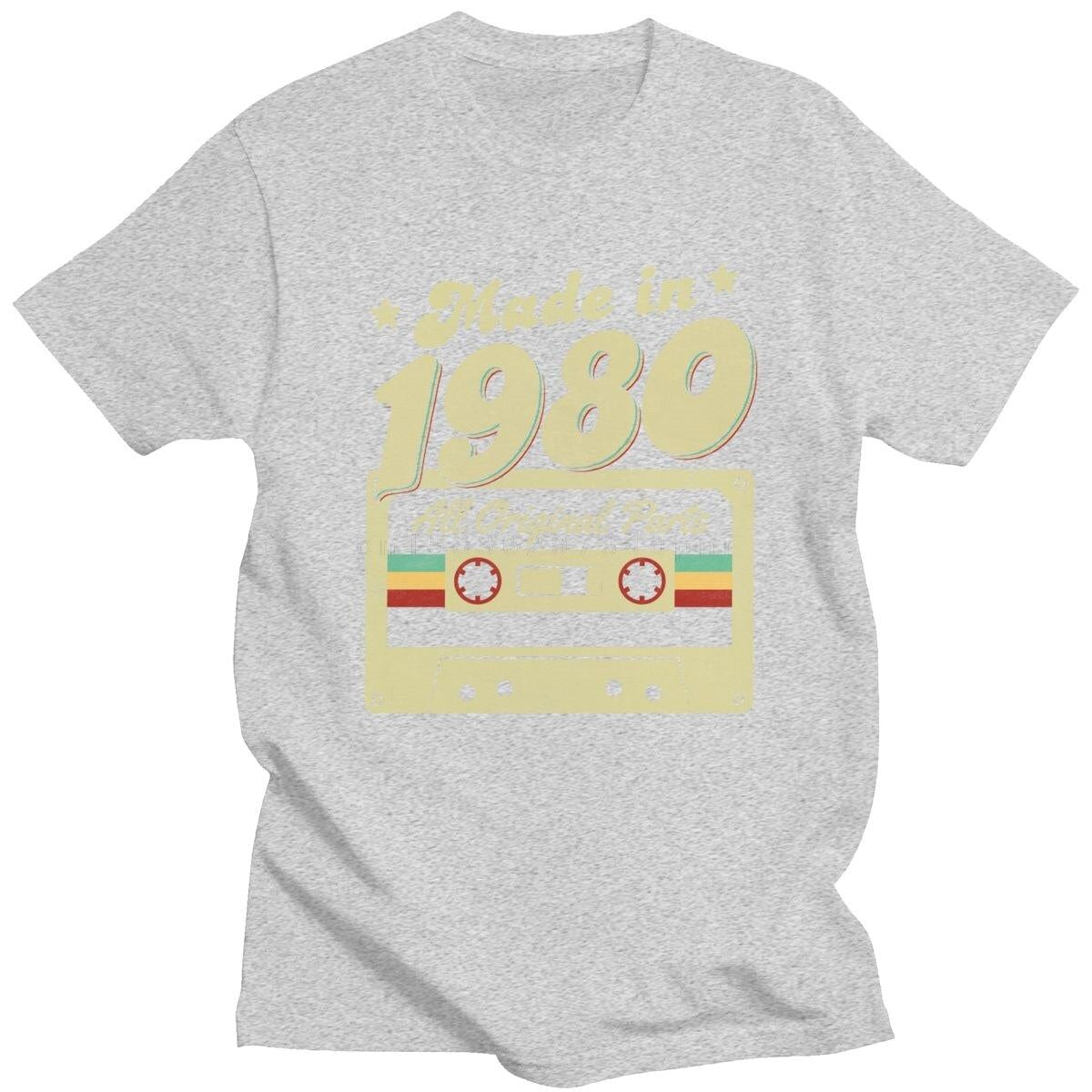 Men's Made In 1980 Tee 40th Birthday 40 Years Old School Retro 80 T Shirt Annive