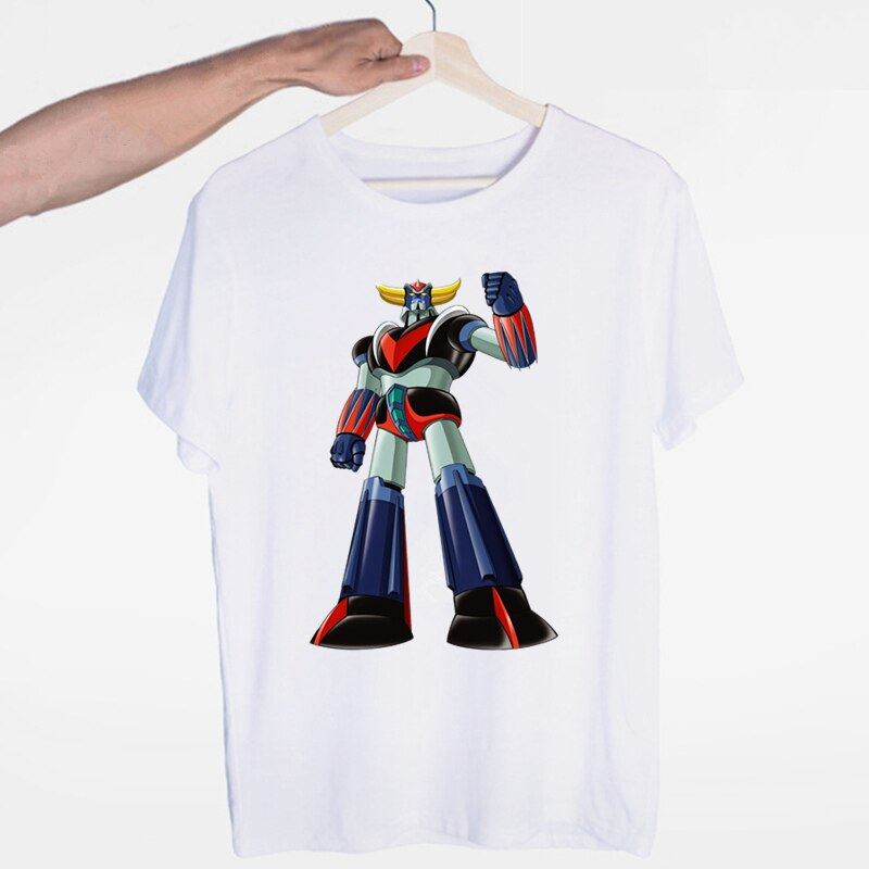 Men Print Robot Grendizer Japanese Anime Classic T-shirt O-Neck Short Sleeve Sum