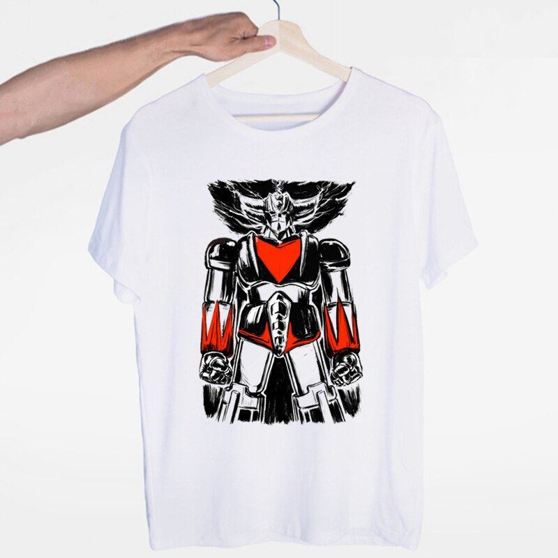 Men Print Robot Grendizer Japanese Anime Classic T-shirt O-Neck Short Sleeve Sum