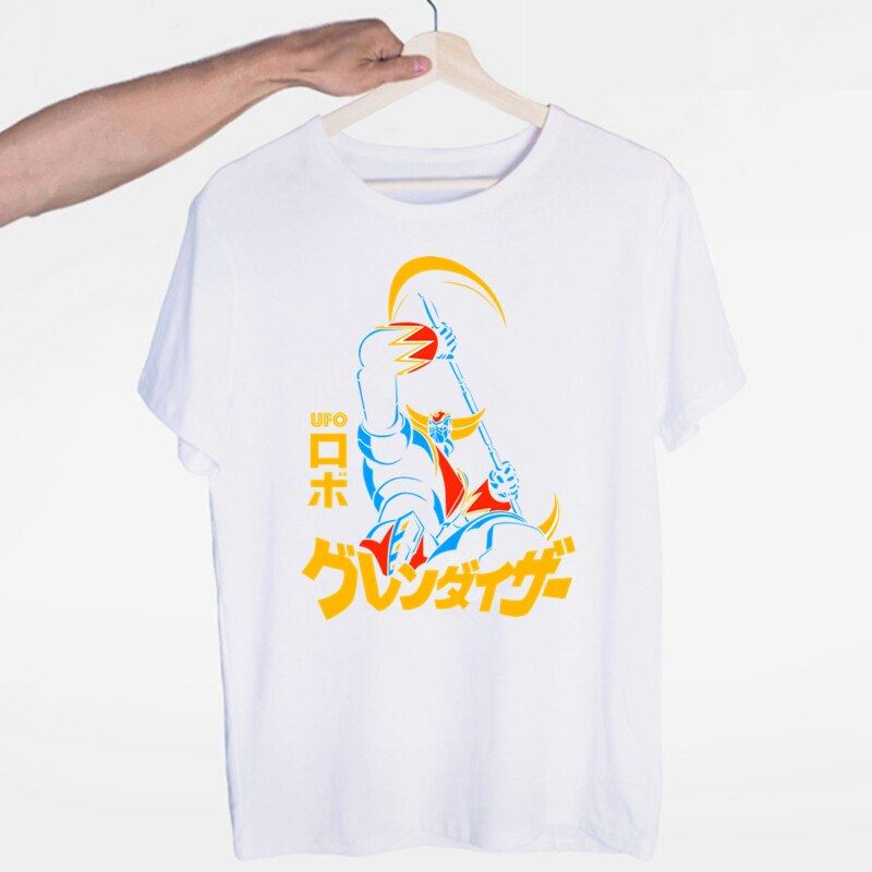 Men Print Robot Grendizer Japanese Anime Classic T-shirt O-Neck Short Sleeve Sum